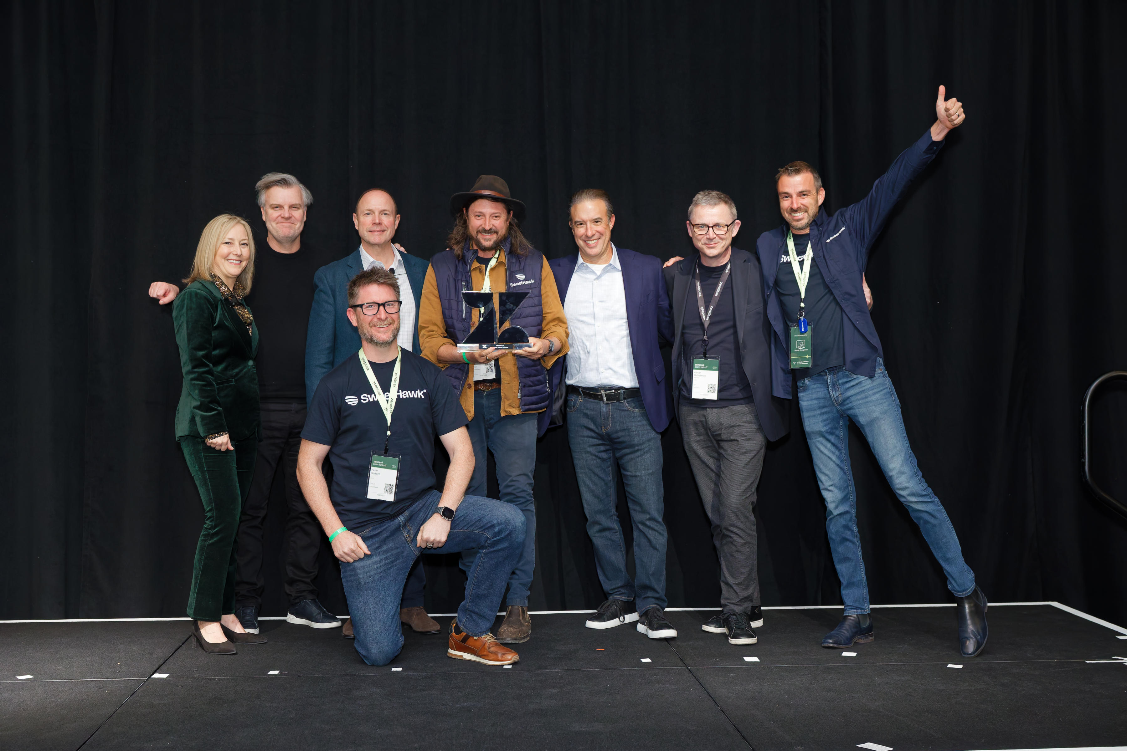 SweetHawk receiving the Best Collaborator award at the Zendesk 2026 Partner of the Year Awards